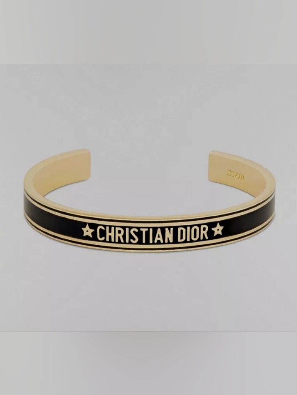 Christian Dior Gold & Black Logo Cuff Bracelet